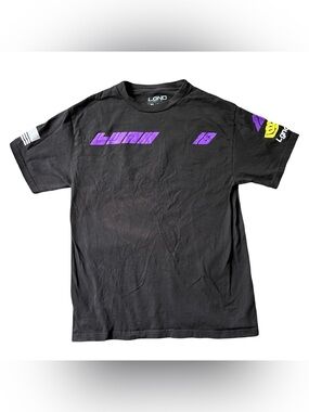 LGND Supply Co T-Shirt Men's M Black Purple Legend Race Team 18 US Flag Logo